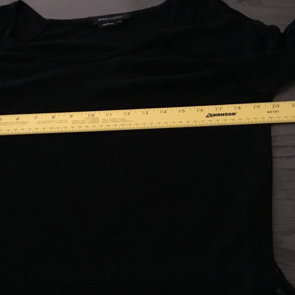 BCBGMAXAZRIA Black Knit Belted Sweater Dress Long Sleeve Size L – Chic & Classic - Picture 12 of 15